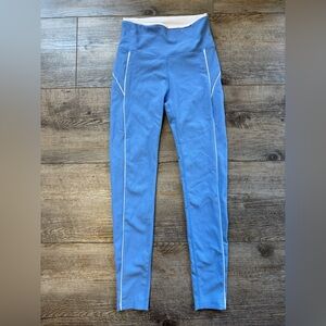 Women's Blue High-Waisted Cropped Pants